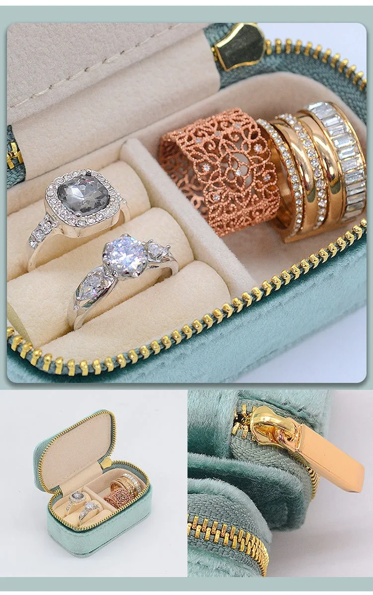 Mini Travel Jewelry Box, Ring  - Velvet Jewelry Box 评论和价格