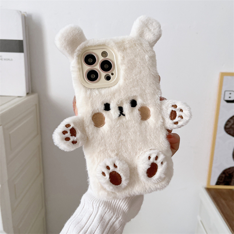 Korean 3D Cartoon Bear Fluffy  - Apple Iphone 16 评论和价格