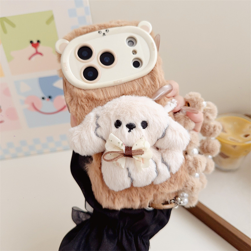 3D Cartoon Bowknot Puppy Warm  - Apple Iphone 16 评论和价格
