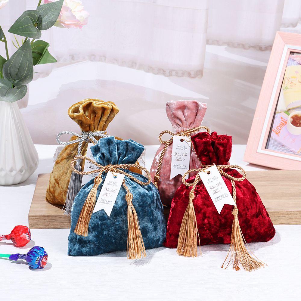 Velvet Cloth Drawstring Tassel - Velvet Jewelry Box 评论和价格