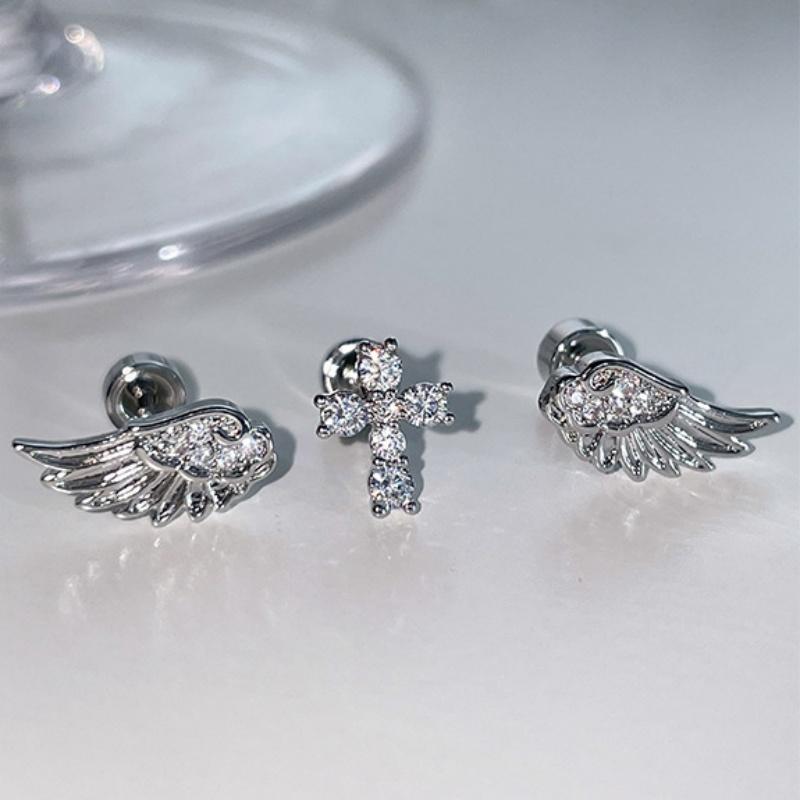 Angel Wings Cross Earrings Lux - Luxury Lifestyle For Women 评论和价格