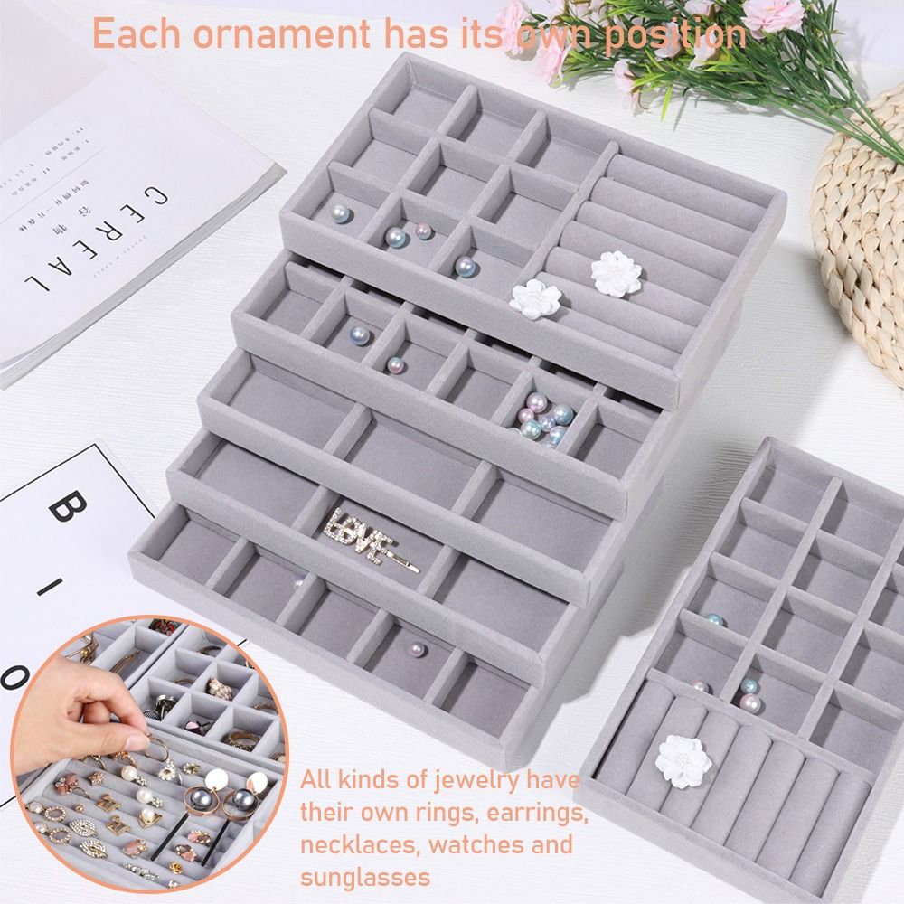Organizer Box Stackable Velvet - Velvet Jewelry Box 评论和价格