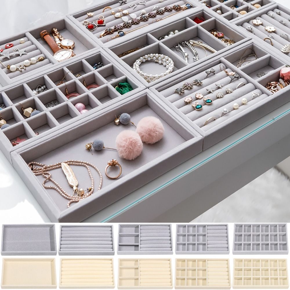 Organizer Box Stackable Velvet - Velvet Jewelry Box 评论和价格